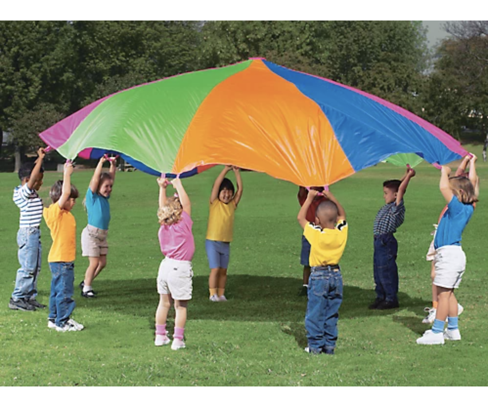 Rainbow Parachute for 10 Kids - 12' Diameter